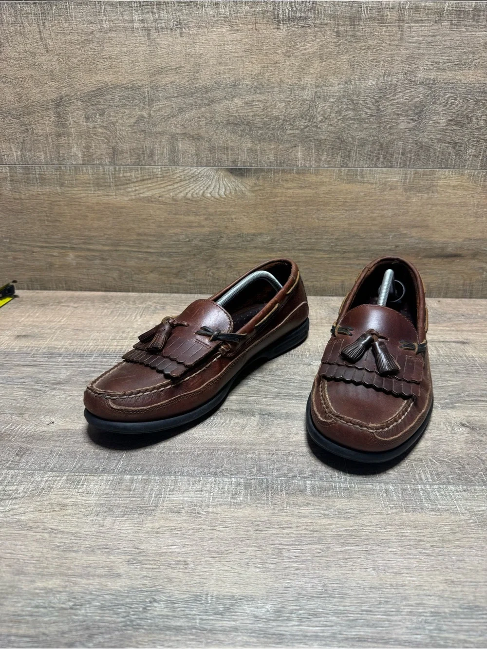 Sperry Brown Leather Tassel Kiltie Boat Shoes
